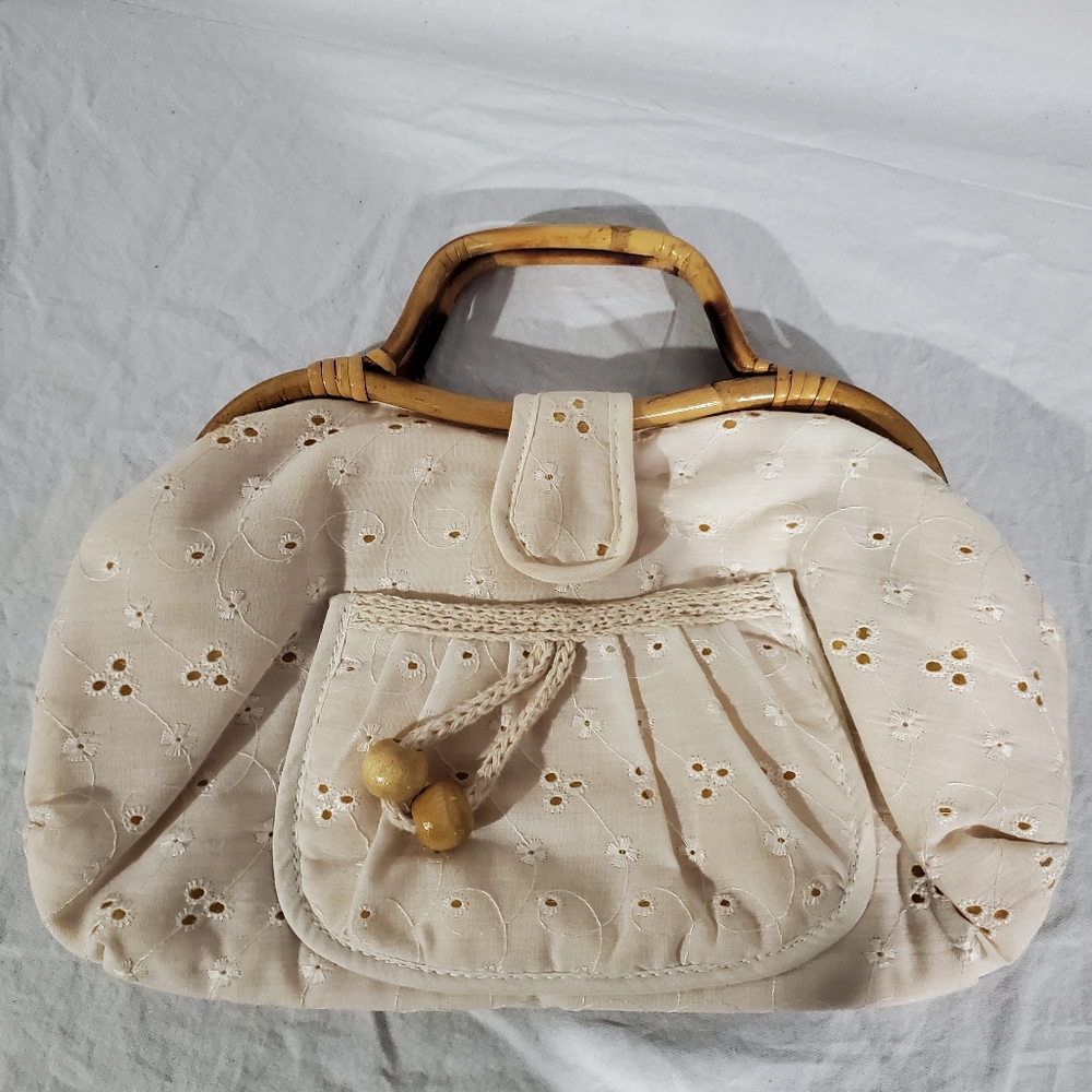 Ladies hand bag Eyelet pattern 12" long x 7" tall